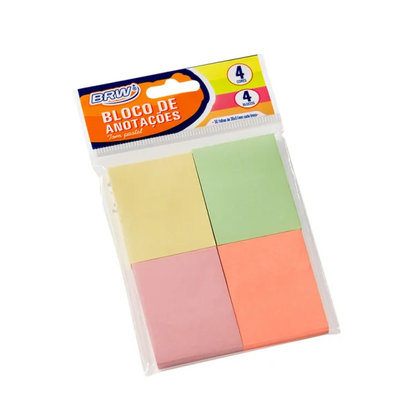 BLOCO SMART NOTES 38X51MM- COLORIDO PASTEL - 50FLS - 4BLOCOS