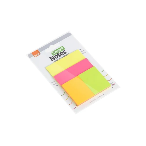 BLOCO SMART NOTES COLORFUL - COLORIDO NEON 4 BLOCOS