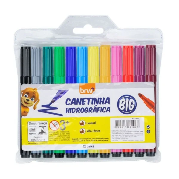 CANETINHA HIDROGRÁFICA BIG - BLISTER C/ 12 CORES