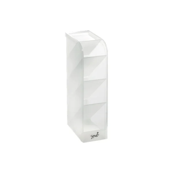 ORGANIZADOR PLÁSTICO VERTICAL 5 DIVISÓRIAS - BRANCO TRANSLÚCIDO
