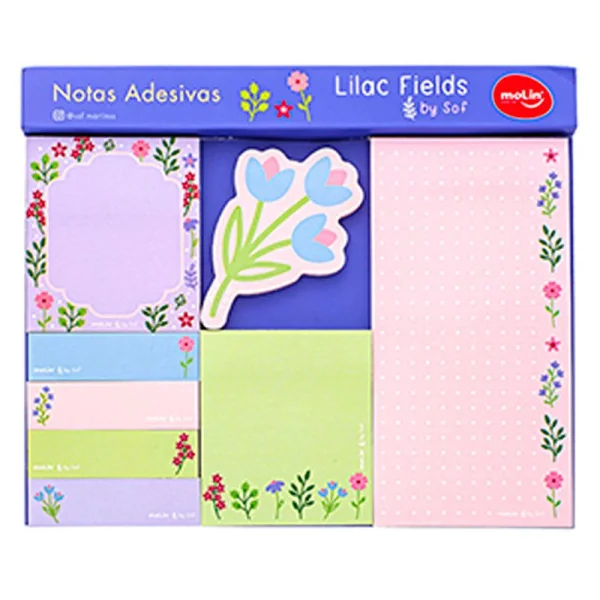 BLOCO DE NOTAS ADESIVAS E ANOTACOES Lilac Fields Flowers