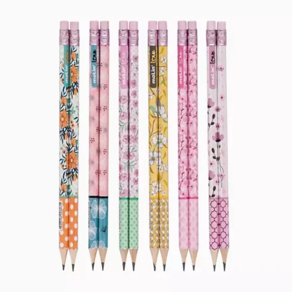 LAPIS HB LOVE FLOWERS - COM BORRACHA 