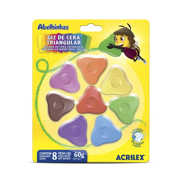 GIZ DE CERA TRIANGULAR 8 CORES