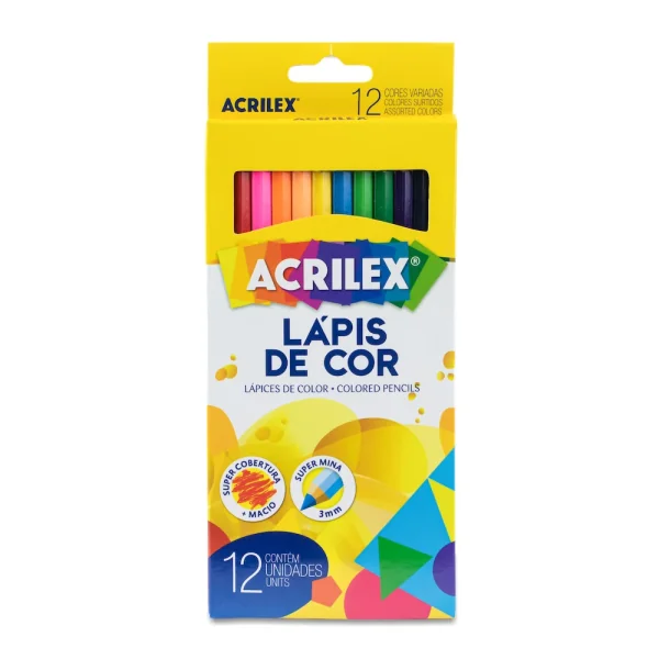 LÁPIS DE COR ACRILEX -12 CORES 