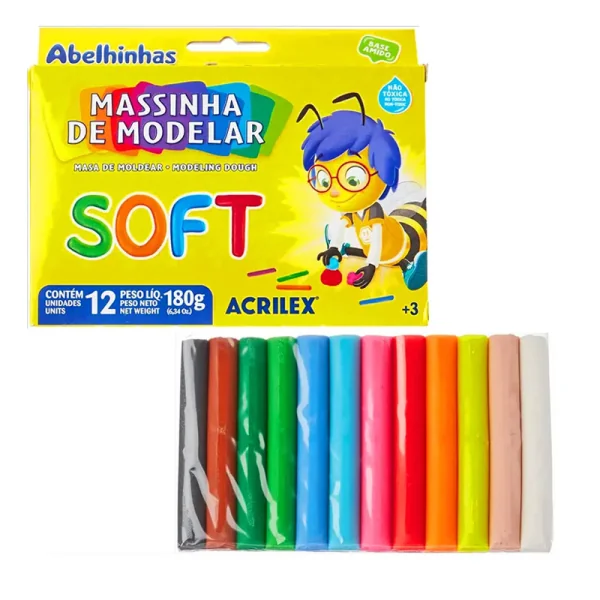 MASSINHA MODELAR SOFT - 12 CORES