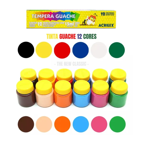 TEMPERA GUACHE - 12 CORES