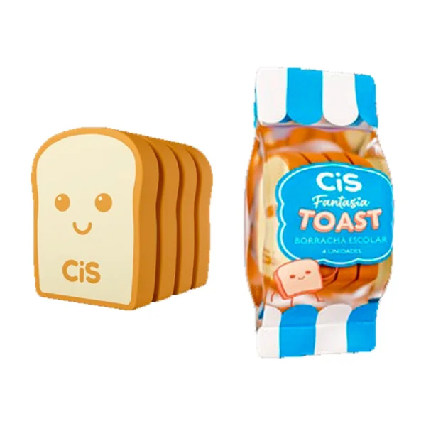 BORRACHA PÃO TOAST CIS - COM 4 UNIDADES