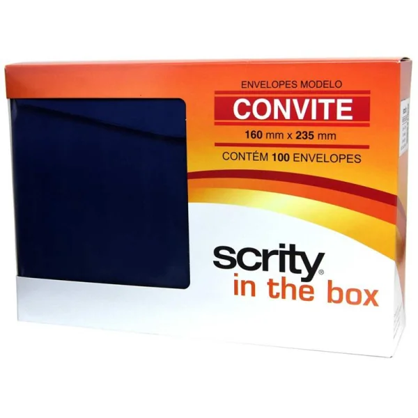 ENVELOPE CONVITE AZUL MARINHO 160X235MM 80G - SCRITY