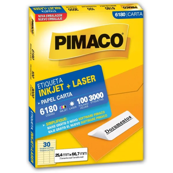 ETIQUETA CARTA 25,4 X 66,7 MM - PIMACO
