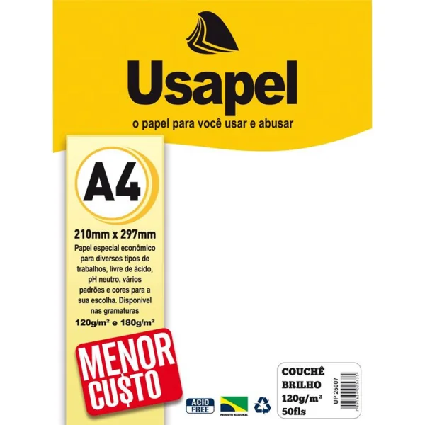 PAPEL COUCHÉ A4 BRANCO 120G
