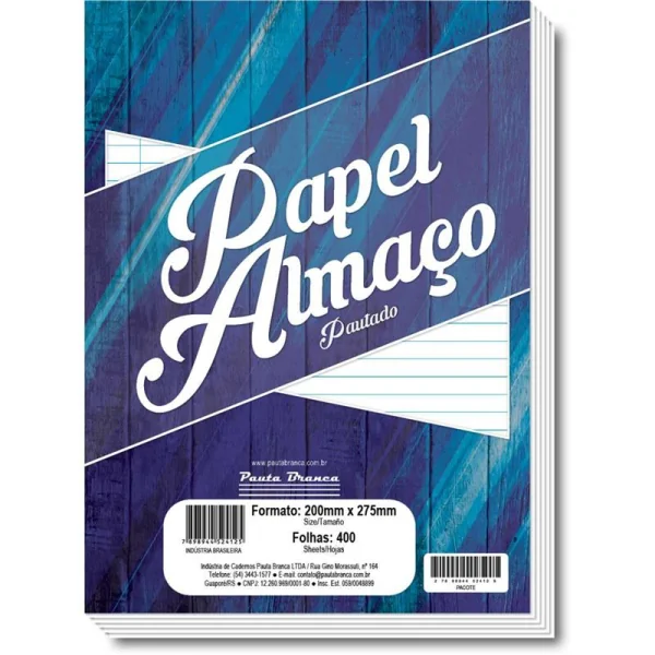 PAPEL ALMAÇO PAUTADO 200X275MM 50G