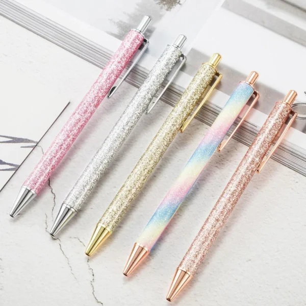 CANETA ESFEROGRÁFICA METAL LUXO GLITTER