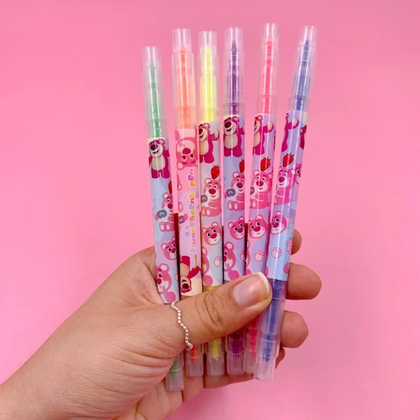 KIT Marca-texto 2 Pontas Ursinho Lotso - Blister 6 un
