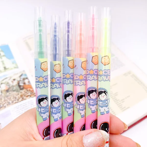 KIT Marca-texto 2 Pontas Astronauta - Blister 6 Und