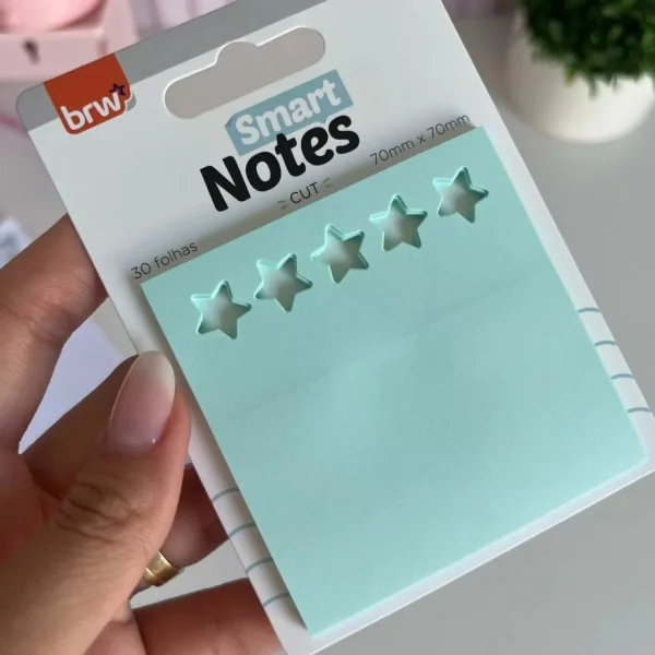 BLOCO SMART NOTES 70X70MM - CUT STAR - 30 FLS