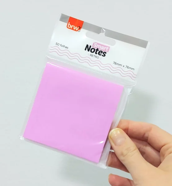 BLOCO SMART NOTES 76X76MM - ROSA CLICHÊ RETRO - 50 FLS
