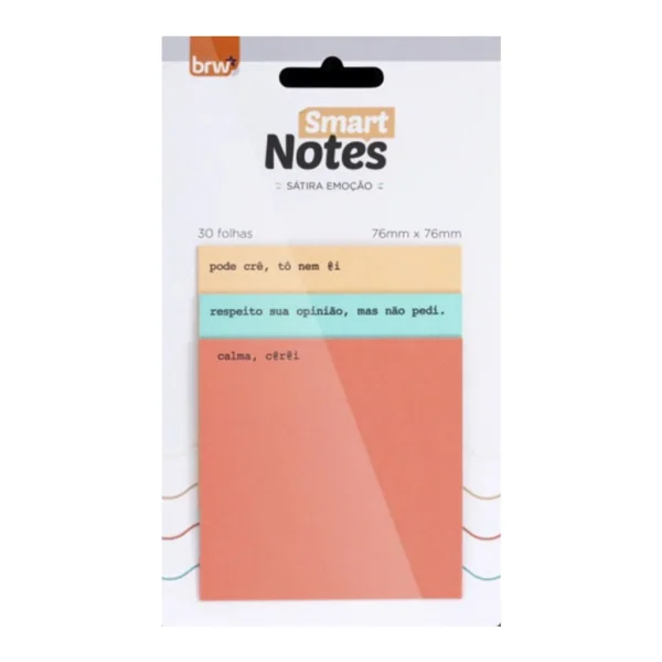 BLOCO SMART NOTES 76X76MM - SÁTIRA EMOÇÃO - 30 FLS - C/ 3 BLOCOS