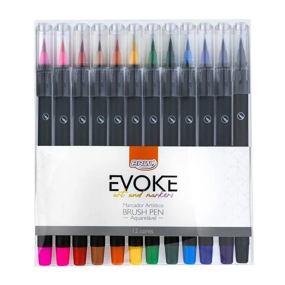MARCADOR ARTÍSTICO BRUSH PEN EVOKE- 12 UN