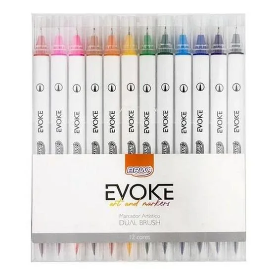 MARCADOR ARTÍSTICO DUAL BRUSH EVOKE - 12UN