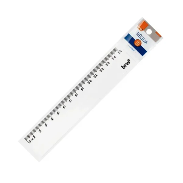 RÉGUA PLÁSTICA 15CM CRISTAL