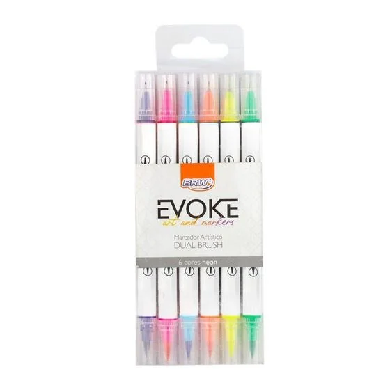 MARCADOR ARTÍSTICO DUAL BRUSH EVOKE NEON - 06UN