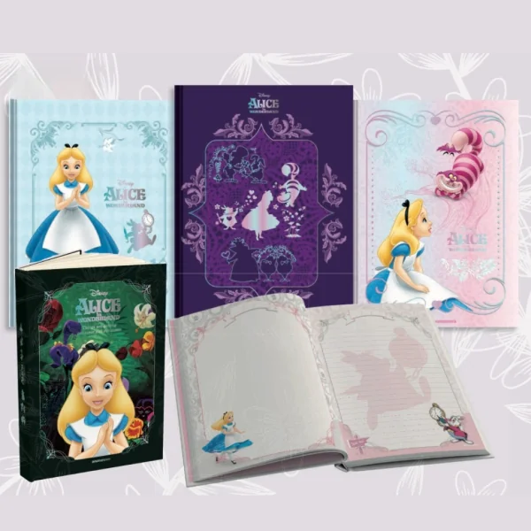 CADERNO COLEGIAL COSTURADO 160F - ALICE NO PAÍS DAS MARAVILHAS