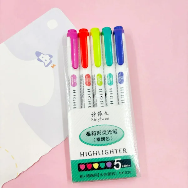 Marca-Texto 2 Pontas Color 5 Cores