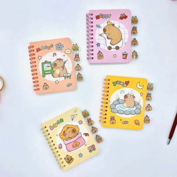 Mini Caderno com Divisórias Capivara