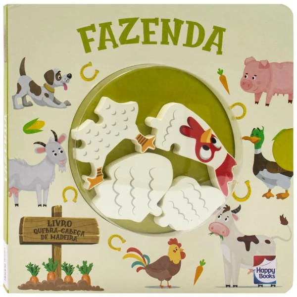 Livro Quebra-cabeça de madeira: Fazenda