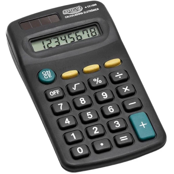 CALCULADORA PEQUENA 8 DÍGITOS DE BOLSO - PRETA