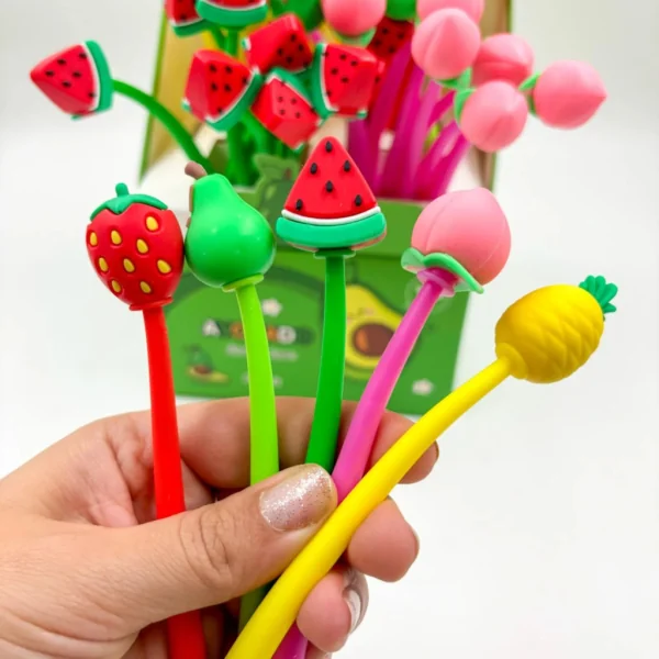 Caneta Flexivel Dancante Frutinhas