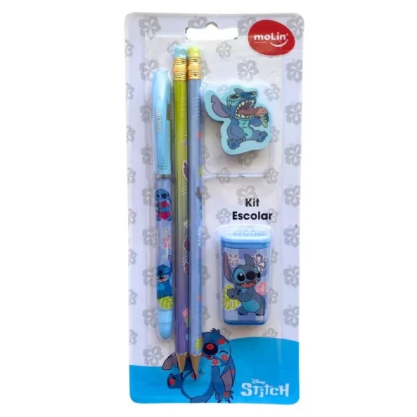 KIT ESCOLAR STITCH C/5 UN (1CAN,2LAPIS,1BORR,1APONT)