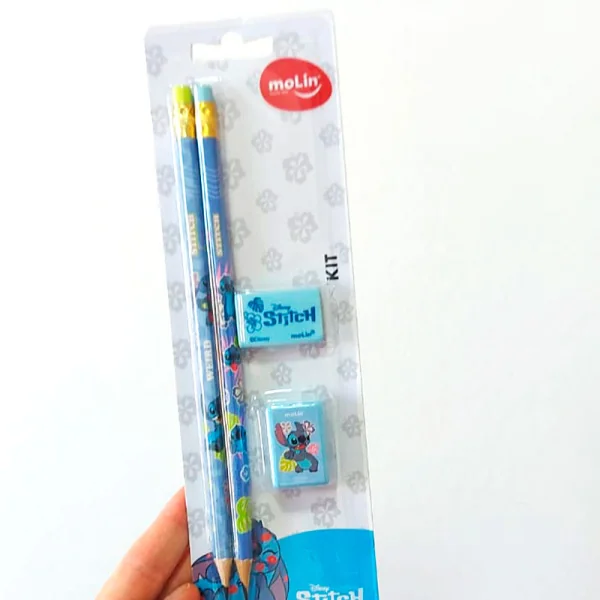 KIT PENCIL STITCH BT C/4 ITENS (02 LAPIS 01 APONT 01 BORRACHA)