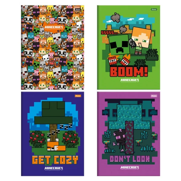 CADERNO BROCHURA 1/1 80F - MINECRAFT