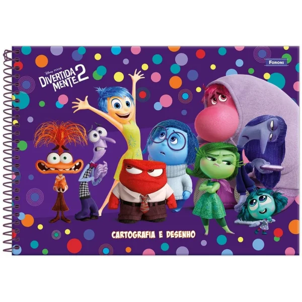 CADERNO CARTOGRAFIA E DESENHO 80F - DIVERTIDAMENTE