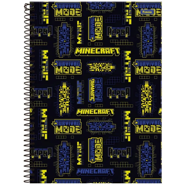 CADERNO UNIVERSITÁRIO 80F 1M - MINECRAFT