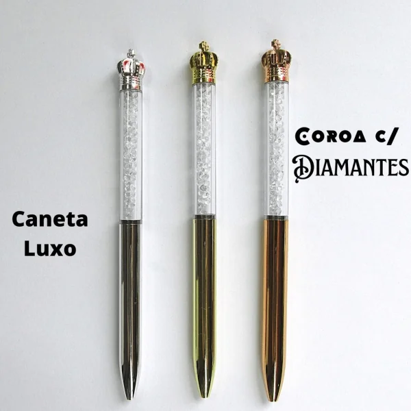 Caneta Luxo Metal Coroa