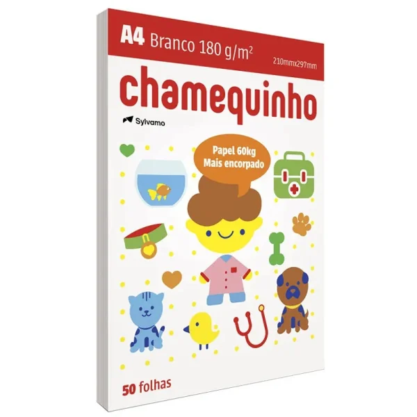 PAPEL SULFITE A4 CHAMEQUINHO 180GR (50 folhas)