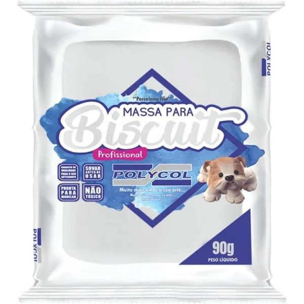 MASSA DE PORCELANA FRIA BISCUIT 90G BRANCA
