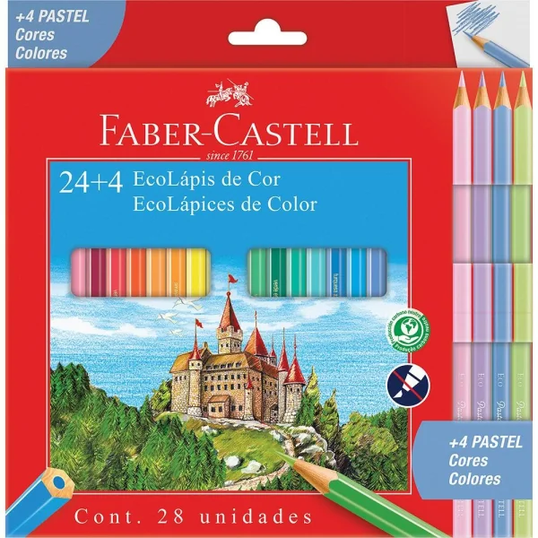 ECOLAPIS 24 CORES + 4 PASTEL FABER-CASTELL