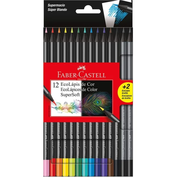 ECOLÁPIS DE COR SUPERSOFT 12 + 2 FABER-CASTELL