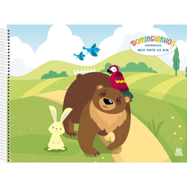 CADERNO DESENHO DOMINGUINHOS MEIA PAUTA 40F - ANIMATIVA