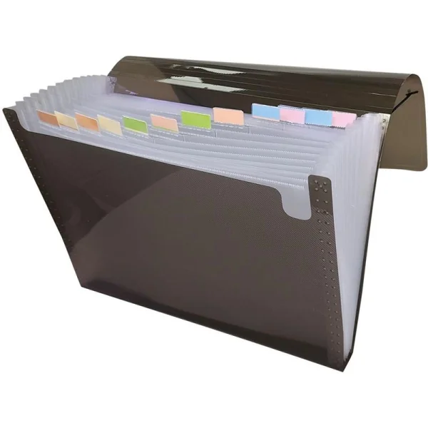 PASTA SANFONADA PLASTICA A4 12 DIVISOES FUME ACP