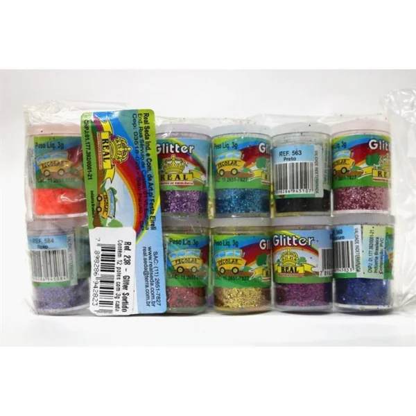 GLITTER PVC SORTIDO POTES 3G - REAL