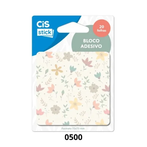 BLOCO ADESIVO 75X75MM C/20 FLS - FLORAL 2