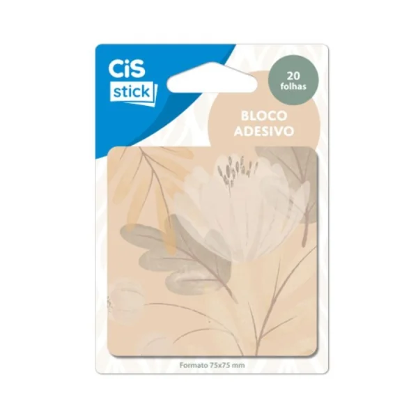 BLOCO ADESIVO 75X75MM C/20 FLS - FLORAL