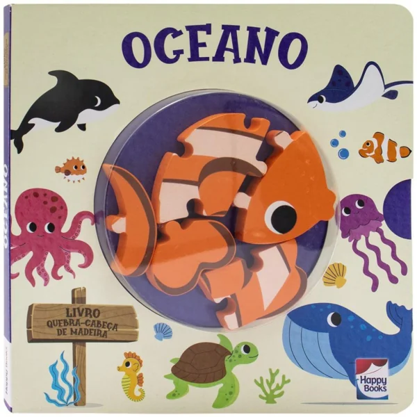 LIVRO QUEBRA-CABECA DE MADEIRA: OCEANO