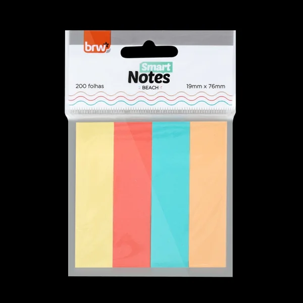 BLOCO SMART NOTES 19X76MM - BEACH - 50 FLS - BLISTER COM 4 BLOCOS