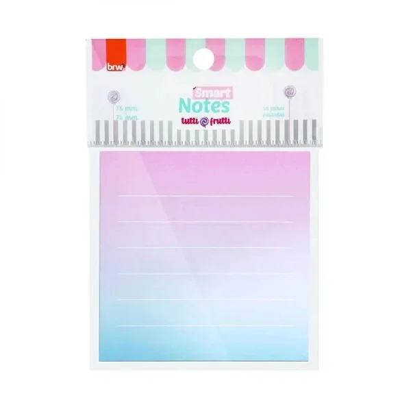 BLOCO SMART NOTES 76X76MM PAUTADO - TUTTI-FRUTTI - 50FLS - 1BLOCO