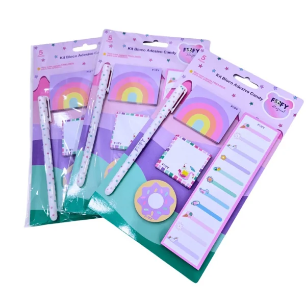 KIT BLOCO ADESIVO CANDY - FOFY